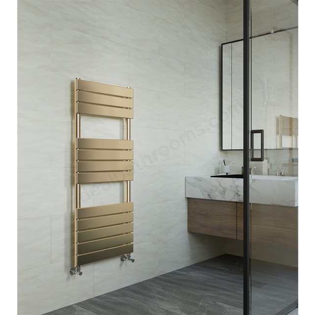Lazzarini Egadi 840mm x 500mm Straight Towel Warmer - Brushed Brass