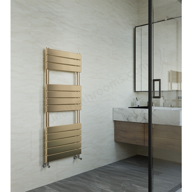 Lazzarini Egadi 1213mm x 500mm Straight Towel Warmer - Brushed Brass