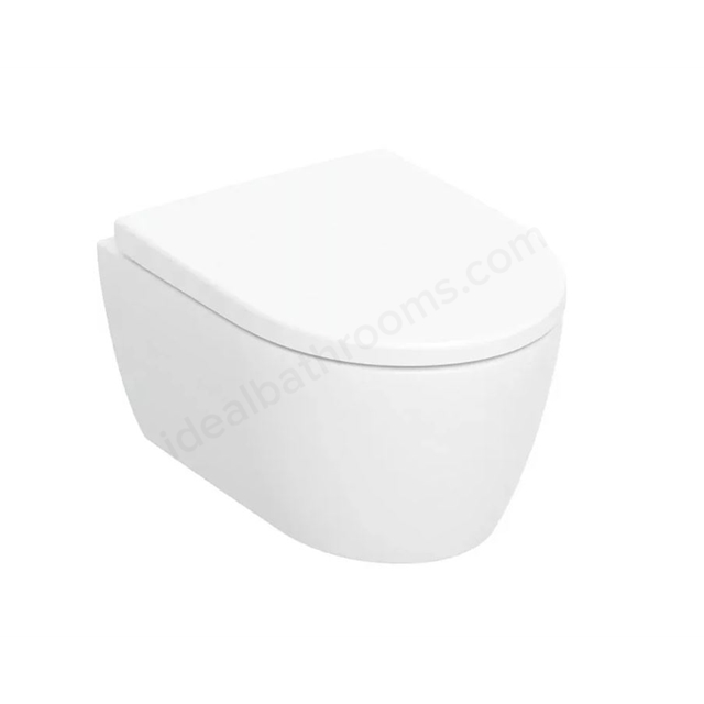 Geberit iCon Deep-Flush 360mm x 490mm Wall-Mounted Toilet Pan w/ Toilet Seat - White