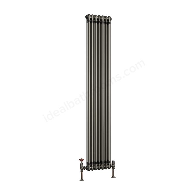 Scudo Column Designer Radiator 2 col 1800 x 322mm 7 Sections - Raw Metal