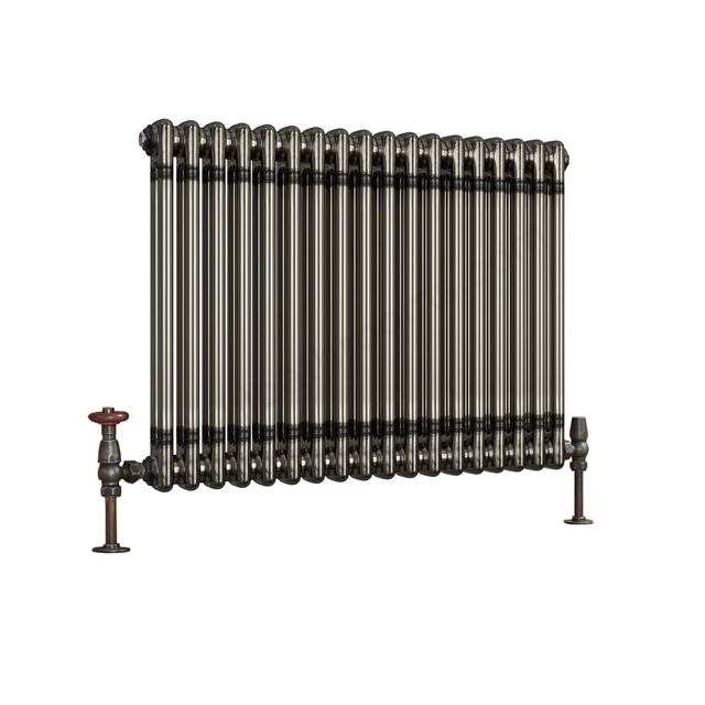 Scudo Column Designer Radiator 2 col 600 x 830mm 18 Sections - Raw Metal