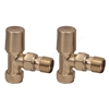 Scudo Brushed Brass Radiator Valve Angled 15mm (Pair)