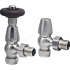 Scudo Satin Nickel Radiator Valve Angled (Pair)