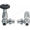 Scudo Satin Nickel Radiator Valve Corner (Pair)
