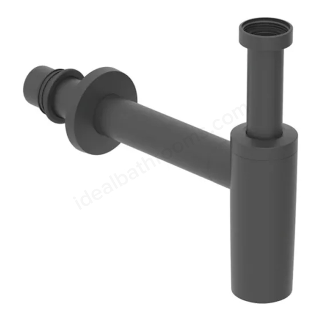 Geberit Waste & Trap for Washbasin, Horizontal Outlet, Push-on Seal, Matt Black