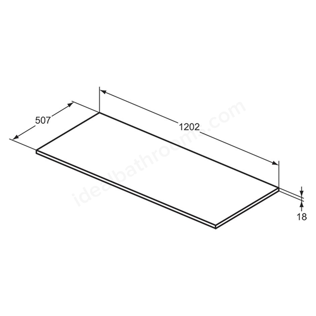 Ideal Standard i.life B 120cm worktop for vessel  installation; natural oak