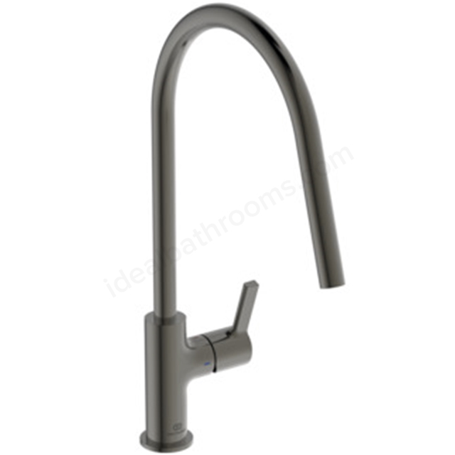 Ideal Standard Gusto Single Lever Round C Spout Kitchen Mixer - Magnetic Grey