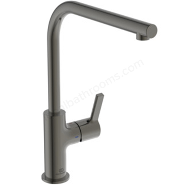 Ideal Standard Gusto Single Lever L Spout Kitchen Mixer - Magentic Grey