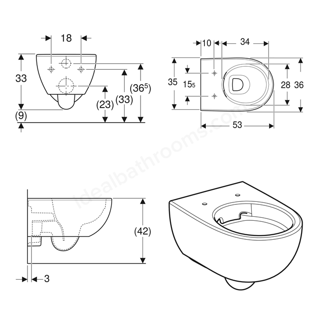 Cuvette WC Allia Prima 55cm