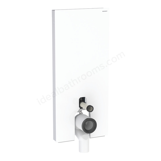 Geberit Monolith Plus for BTW WC; 114cm; White Glass; Brushed Aluminium