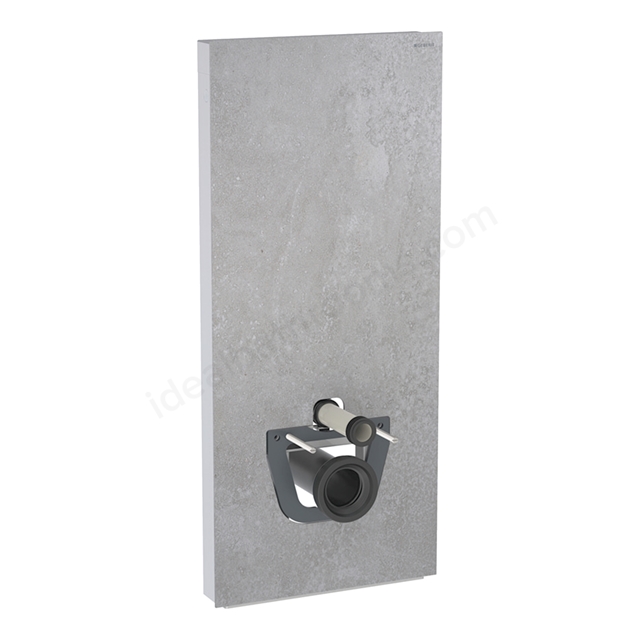 Geberit Monolith Plus for Wall Hung WC, 114cm, Concrete Stoneware, Brushed Aluminium