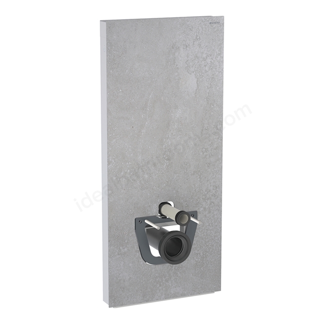 Geberit Monolith Plus for Wall Hung WC; 114cm; Concrete Stoneware; Brushed Aluminium