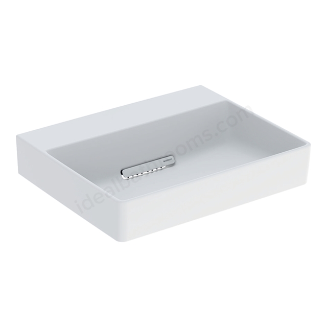 Geberit ONE lay-on washbasin; rectangular; Innovative waste;  no taphole - Satin