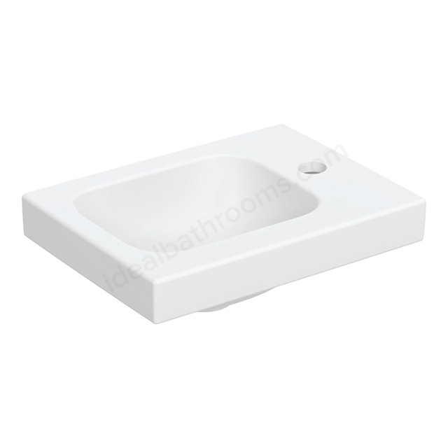 Geberit iCon light handrinse basin 380mm RH tap hole & shelf space - Satin