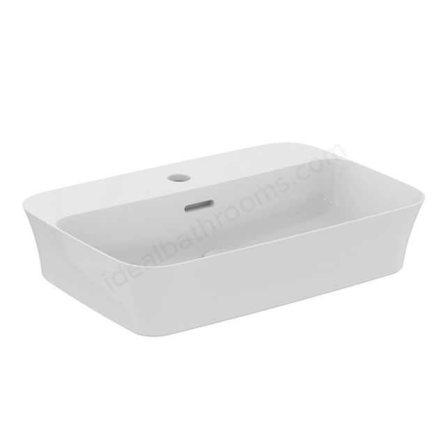 Atelier Ipalyss 55cm Rectangular Vessel Basin; 1TH w/ Overflow - White Gloss