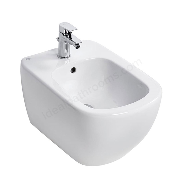 Ideal Standard TESI Wall Hung Bidet; 1 Tap Hole; White