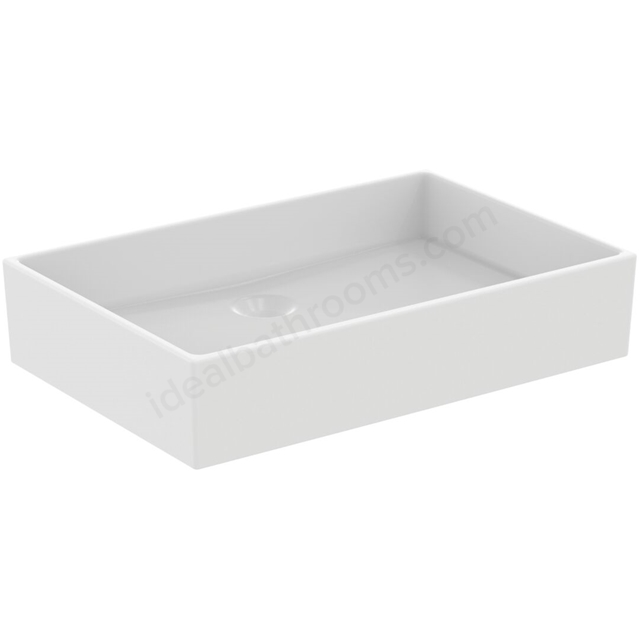 Atelier Extra 60cm rectangular washbasin without overflow; silk white