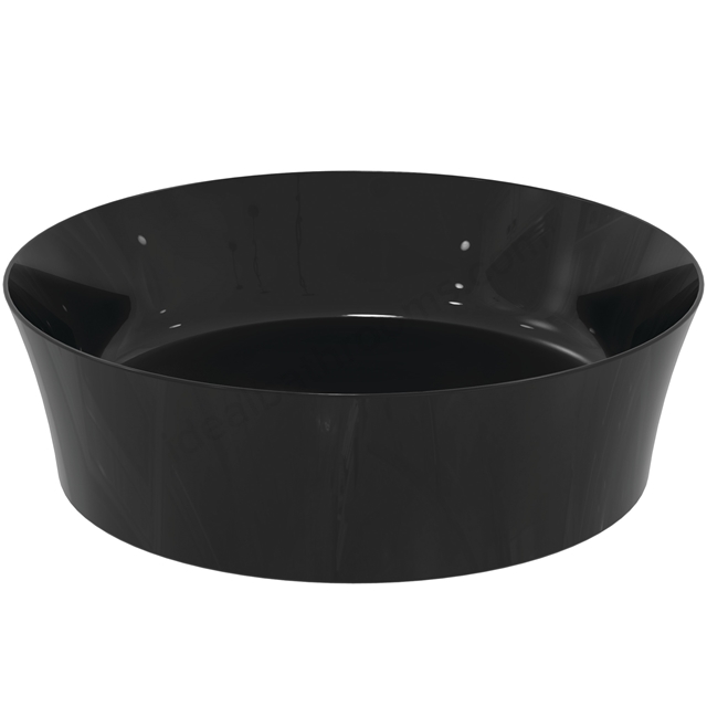 Atelier Ipalyss 40cm round vessel washbasin without overflow; black glossy