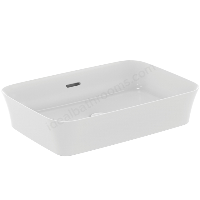 Atelier Ipalyss 55cm rectangular vessel washbasin with overflow; silk white