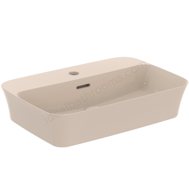 Atelier Ipalyss 55cm 1 taphole rectangular vessel washbasin with overflow; mink