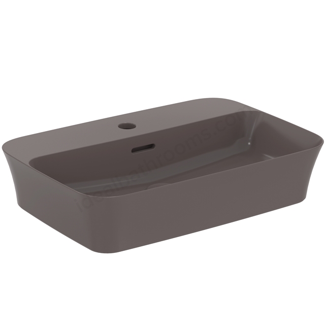 Atelier Ipalyss 55cm 1 taphole rectangular vessel washbasin with overflow; slate grey