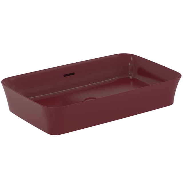 Atelier Ipalyss 65cm rectangular vessel washbasin with overflow; pomegranate