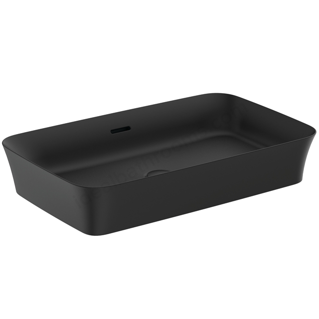 Atelier Ipalyss 65cm rectangular vessel washbasin with overflow; black matt