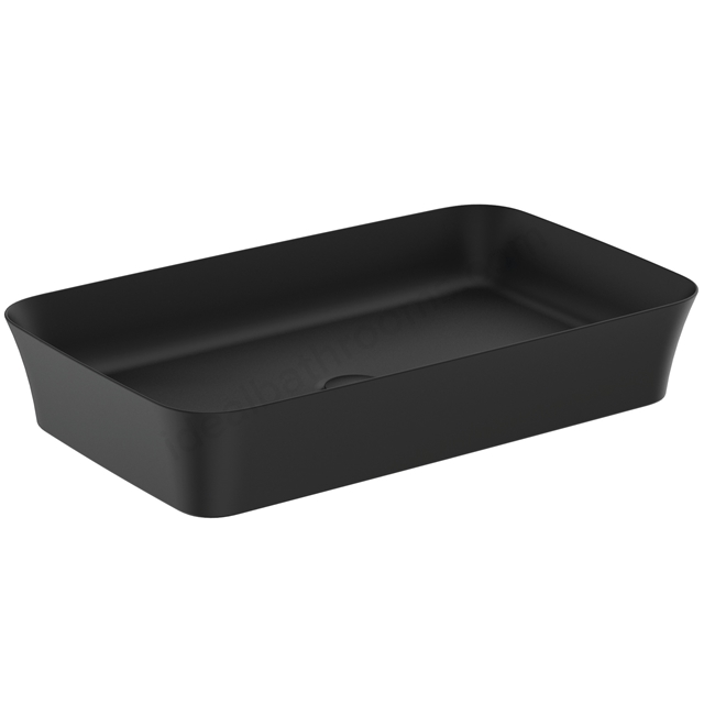 Atelier Ipalyss 65cm rectangular vessel washbasin without overflow; black matt
