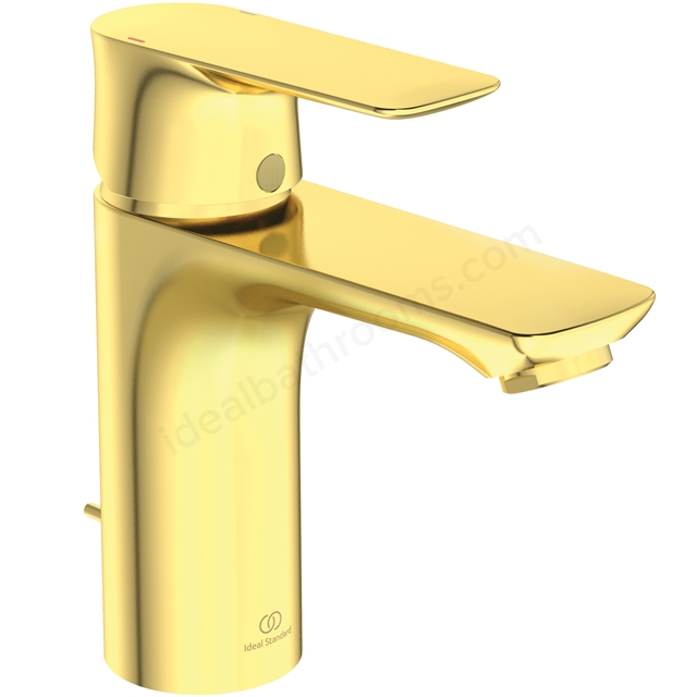 Atelier Connect Air Grande single lever basin mixer with pop-up waste; brushed gold