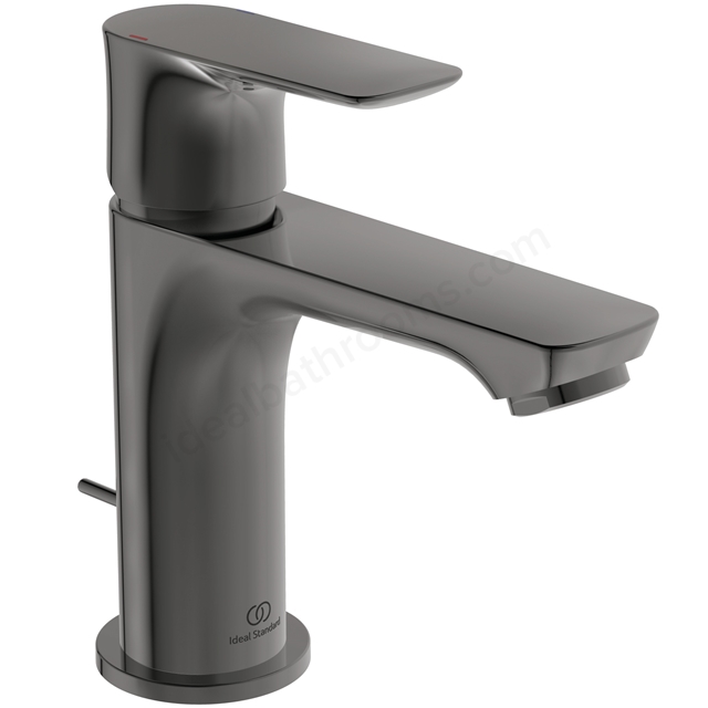 Atelier Connect Air slim single lever basin mixer with pop-up waste; magnetic grey