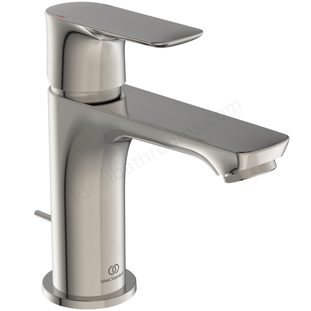 Atelier Connect Air slim single lever basin mixer with pop-up waste; silver storm