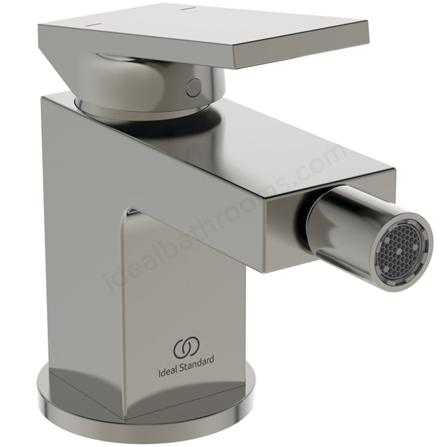 Atelier Extra single lever bidet mixer with pop-up waste; silver storm
