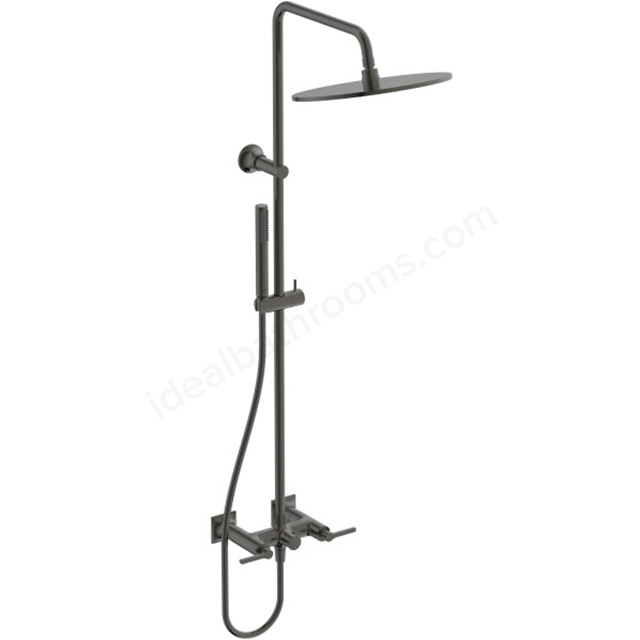 Atelier Joy Neo dual control exposed shower system with lever handles; magnetic grey