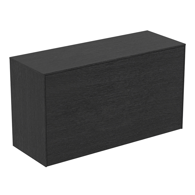 Atelier Conca 100cm Short Projection Basin Unit w/ 1 Exterior & 1 Interior Drawer (No Cutout) - Smoked Oak