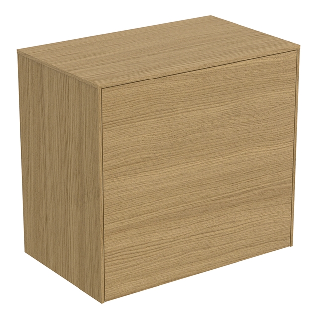 Atelier Conca 60cm Short Projection Basin Unit w/ 1 Exterior & 1 Interior Drawer (No Cutout) - Light Oak