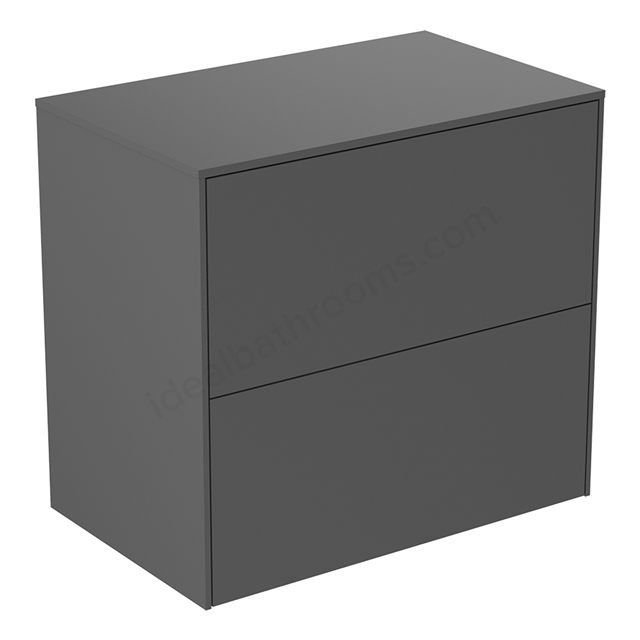 Atelier Conca 60cm Short Projection Basin Unit w/ 2 Drawers (No Cutout) - Anthracite