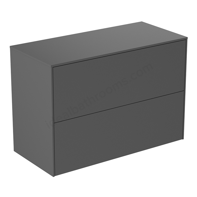 Atelier Conca 80cm Short Projection Basin Unit w/ 2 Drawers (No Cutout) - Anthracite