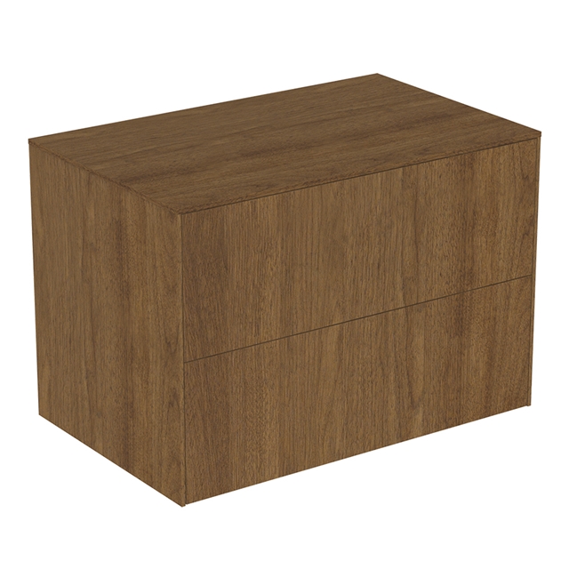 Atelier Conca 80cm Basin Unit w/ 2 Drawers (No Cutout) - Dark Walnut