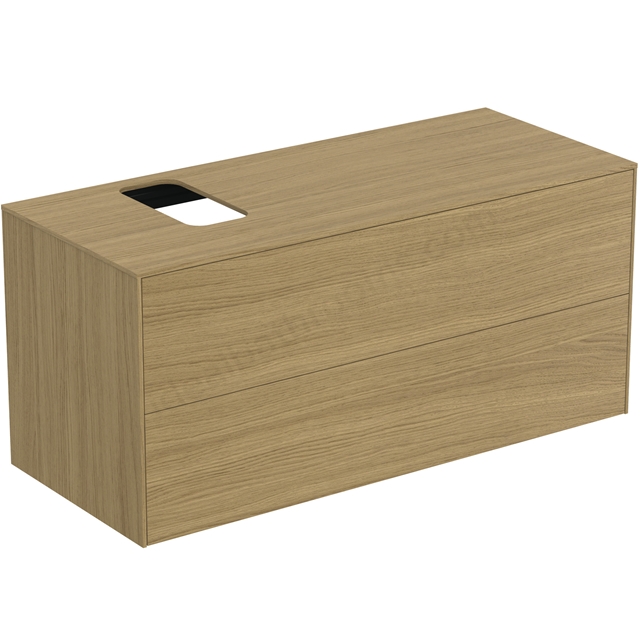 Atelier Conca 120cm wall hung washbasin unit with 2 drawers; bespoke cutout; light oak