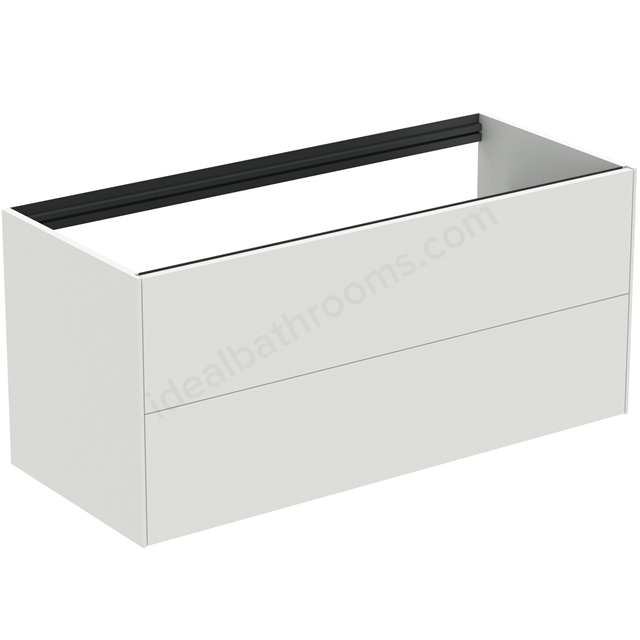 Atelier Conca 120cm wall hung washbasin unit with 2 drawers; no worktop; matt white