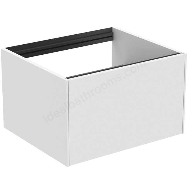 Atelier Conca 60cm wall hung washbasin unit with 1 drawer; no worktop; matt white