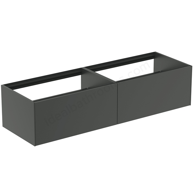 Atelier Conca 160cm wall hung washbasin unit with 2 drawers; no worktop; matt anthracite