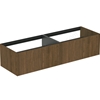 Atelier Conca 160cm wall hung washbasin unit with 2 drawers; no worktop; dark walnut