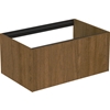 Atelier Conca 80cm wall hung washbasin unit with 1 drawer; no worktop; dark walnut