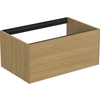 Atelier Conca 80cm wall hung washbasin unit with 1 drawer; no worktop; light oak