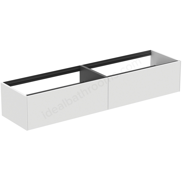 Atelier Conca 200cm wall hung washbasin unit with 2 drawers; no worktop; matt white