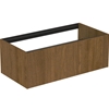 Atelier Conca 100cm wall hung washbasin unit with 1 drawer; no worktop; dark walnut