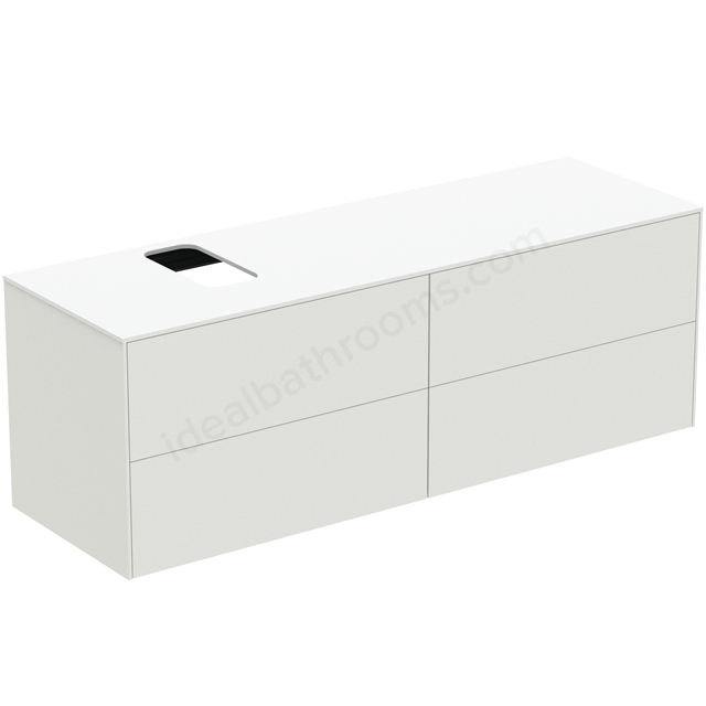 Atelier Conca 160cm wall hung washbasin unit with 4 drawers; bespoke cutout; matt white