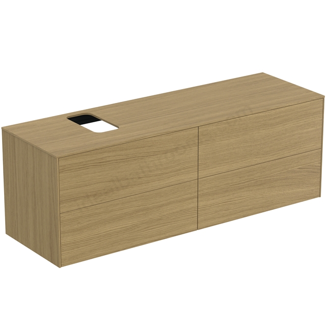 Atelier Conca 160cm wall hung washbasin unit with 4 drawers; bespoke cutout; light oak