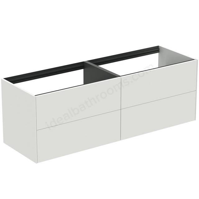 Atelier Conca 160cm wall hung washbasin unit with 4 drawers; no worktop; matt white